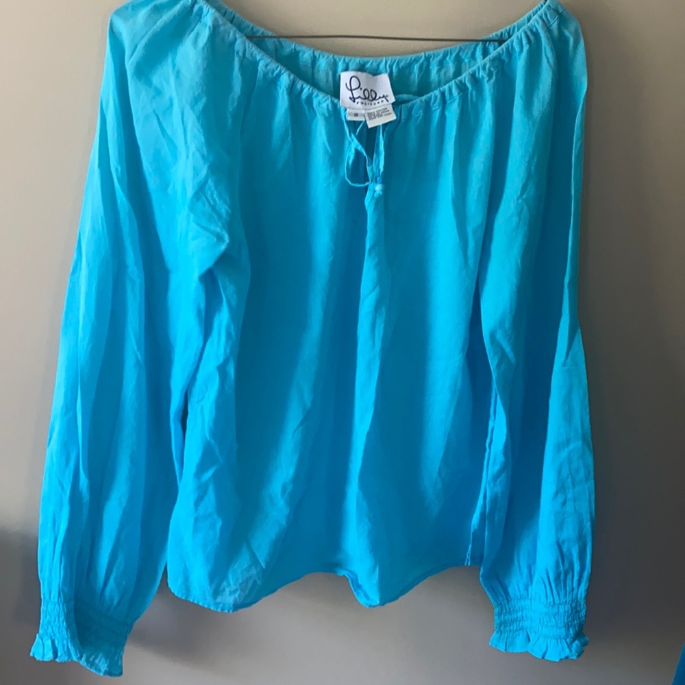 Vintage Lilly Pulitzer White Label Cotton Peasant Top S